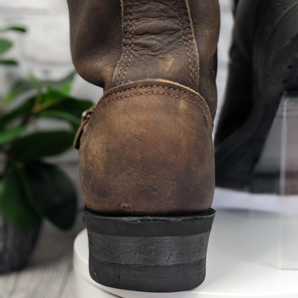 Frye Engineer 9.5M D full grain brown leather boots, USA made - Picture 4 of 15